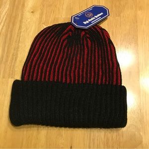 SALE 2/$27 3/$37 NEW RED AND BLACK STRIPED BEANIE